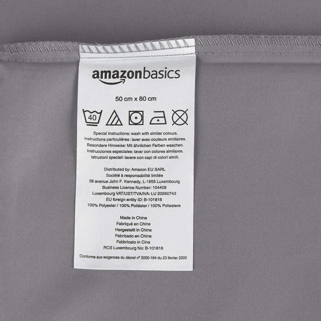 AmazonBasics 超細纖維枕袋 深灰色 兩件裝 實物圖 4