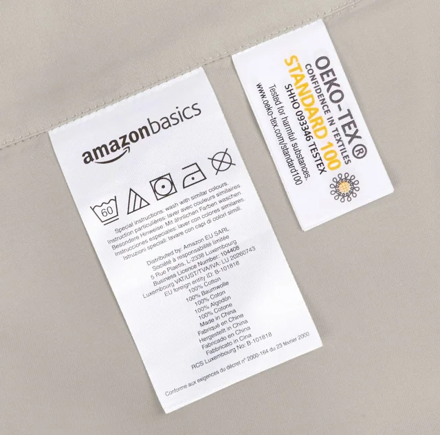AmazonBasics 棉緞被袋套裝 石灰色 實物圖 4
